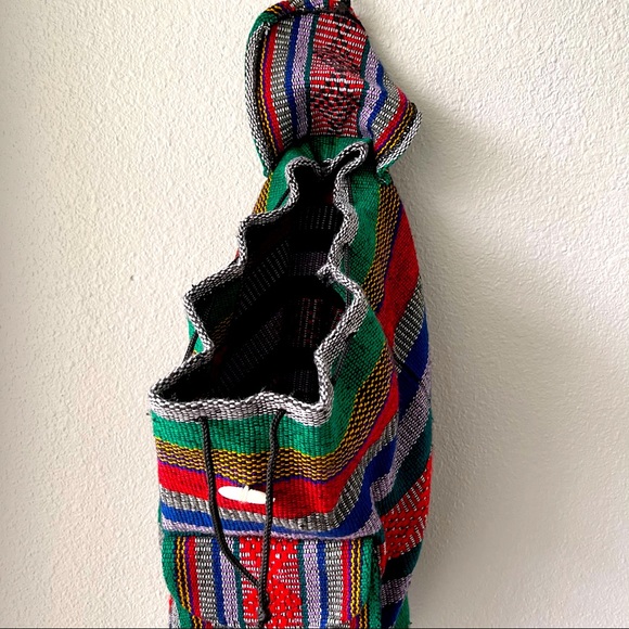 Backpack Color Mix Peruvian Arts Hippie Hand Made - Picture 3 of 5